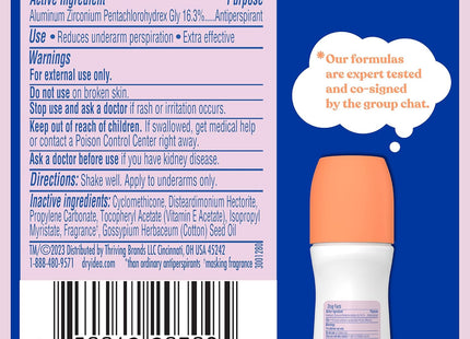 Dry Idea Advanced Antiperspirant Deodorant Roll On Unscented 3.25 FLoz (10 Pack) - Personal Care > Bath & Body