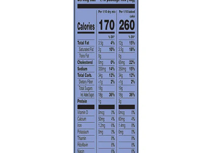 a close up of a nutrition label on a blue background