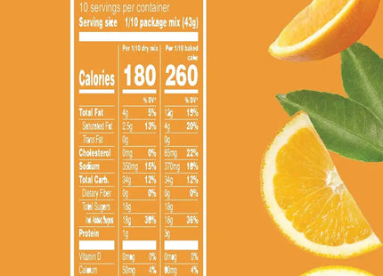 nutrition facts for oranges