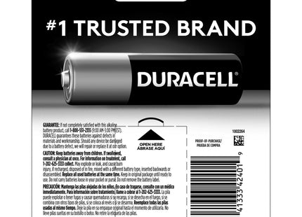 Duracell Copper Top AAA Alkaline Battery Duralock Power Preserve 4ct - Electronics Accessories > Batteries General