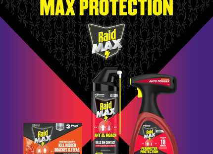 Raid Max Ant and Roach Spray, Insect Killer, Aerosol Can, 14.5 Ounce (Pack Of 3)