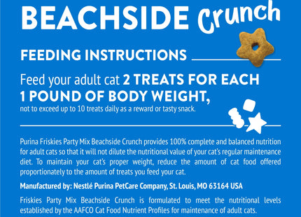 Purina Friskies Facilities Cat Treats, Party Mix Beachside Crunch Snacks, 20 Ounce (Pack Of 3)