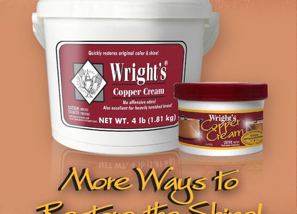 Wright's Copper and Brass Cream Polish, For Cleaning And Polishing Pots, Sinks, Mugs, Hardware, 8 Ounce (Pack Of 6)