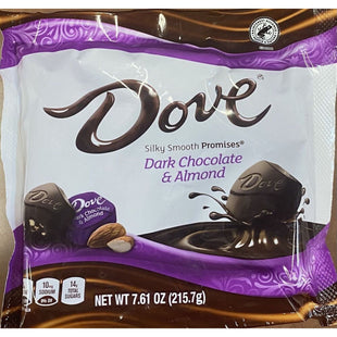 DOVE PROMISES Dark Chocolate Almond Candy, Stand Up Pouch, 7.61 Ounces (Pack Of 2)