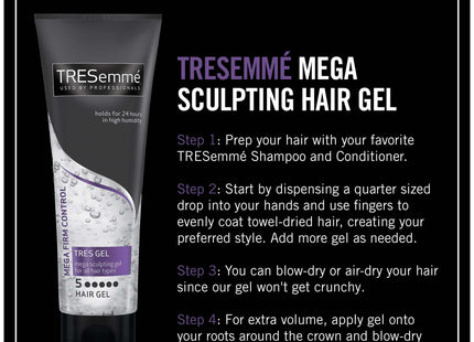 Tresemme Tres Two, Mega Control, Hair-Gel, for 24-Hour, Frizz Control #5, 9 Ounce (Pack Of 4)