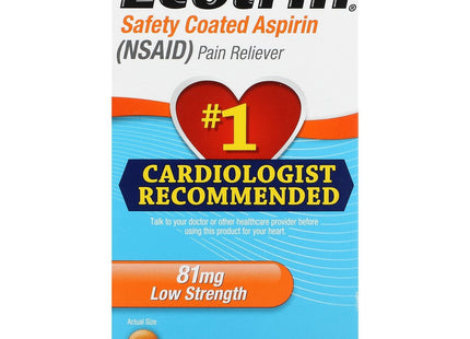 Ecotrin Low Strength Safety Coated Aspirin NSAID 81mg 365 Tablets - Health Care > Over-the-Counter Medication Pain &