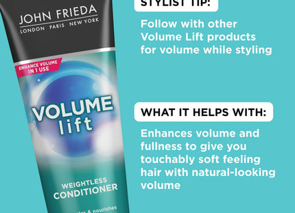 John Frieda Luxurious Volume Touchably, Natural Fullness Lightweight Conditioner, Safe for Color Treated Hair, for Fine or Flat Hair, 8.45 Ounces (Pack Of 24)