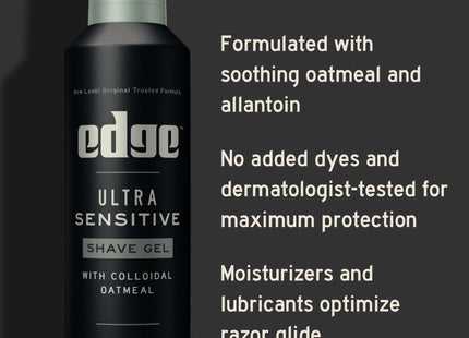 Edge for Men Ultra Sensitive Shave Gel with Oatmeal & Allantoin 7oz (11 Pack) - Personal Care > Shaving Grooming Creams