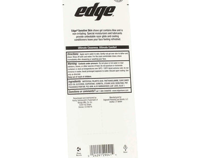 Edge Men’s Sensitive Skin Formula Shave Gel Soothing Aloe Trial 2.75oz (24 Pack) - Personal Care > Shaving & Grooming