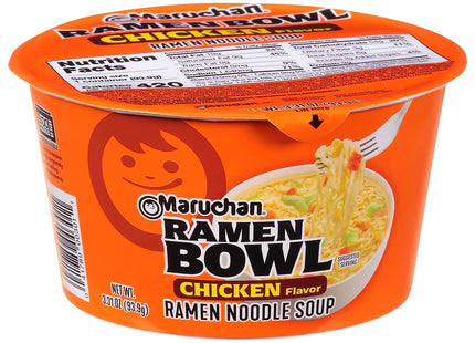 Maruchan Chicken Flavor Ready to Eat Microwaveable Ramen Noodles Bowl with Vegetables, 3.31 Ounce (Pack Of 3)