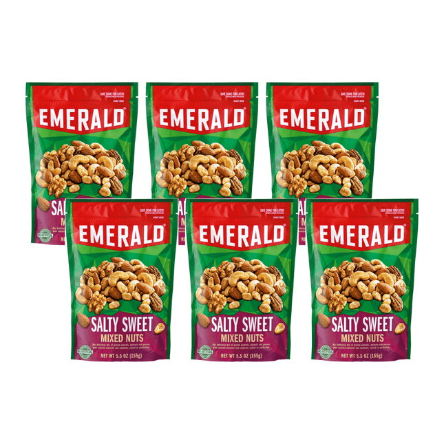 Emerald The Original Salty Sweet Mixed Nuts No Artificial Flavor 5.5oz (6 Pack) - Food & Beverages > Snacks Seeds