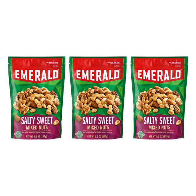 Emerald The Original Salty Sweet Mixed Nuts No Artificial Flavor 5.5oz (3 Pack) - Food & Beverages > Snacks Seeds