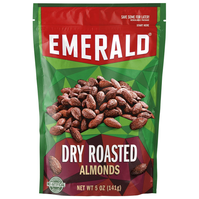 Emerald Dry Roasted Almonds Nuts Non-GMO No Artificial Flavors 5oz (24 Pack) - Food & Beverages > Snacks Seeds