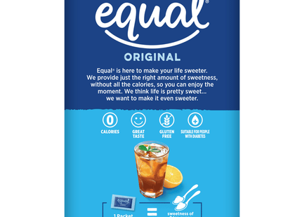 Equal Sweetener Calorie Original Taste Sugar Substitute Powder 50ct (8 Pack) - Food & Beverages > Baking Desserts