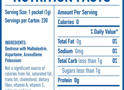 Equal Original Calories Sweetener Classic Packets Gluten Free 230ct - Food & Beverages > Baking Desserts Sugar