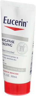 a close up of a tube of eucerin facial peeling cream