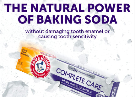 Arm & Hammer Complete Care, Stain Defense Fluoride Anticavity Toothpaste, 6 Ounce (Pack Of 12)