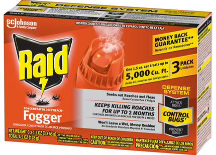 Raid Concentrated Deep Reach Fogger Insecticide, Household Insect Killer, 1.5 Ounce, Each 3 Cans (Pack Of 24)