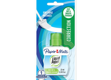 Paper Mate Liquid Paper - Correction Fluid - Fast Dry - White - Large 0.74 fl oz (Pack Of 3)