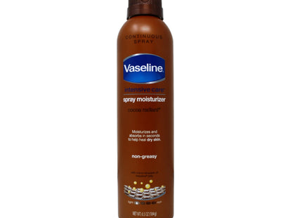 Vaseline Intensive Care Radiant Moisturizer Non Greasy Spray Body Lotion, Cocoa, 6.5 fl oz (Pack Of 8)