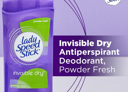 Lady Speed Stick Invisible Dry, Underarm Antiperspirant Deodorant, Powder Fresh Scent, 1.4 Ounce (Pack Of 1)