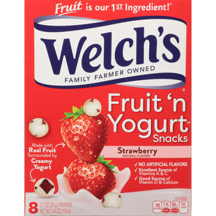 Welch's Strawberry Fruit 'n Yogurt Strawberry, 0.7 Ounces, 8 Count per Box (Pack Of 6)