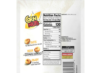 CORN NUTS Original Crunchy Corn Kernels Snack, Ready-to-Eat, Shelf-Stable, Resealable For Freshness, 7 Ounce (Pack Of 6)