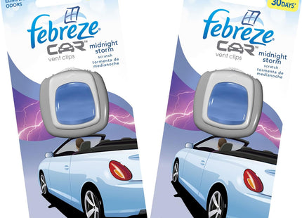 Febreze Car Air Freshener Vent Clip Midnight Storm Scent 0.06oz (2 Pack) - Household Supplies > Home Fragrances