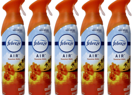 Febreze Odor-Fighting Air Freshener Aerosol Hawaiian Aloha Scent 8.8oz (5 Pack) - Household Supplies > Home Fragrances