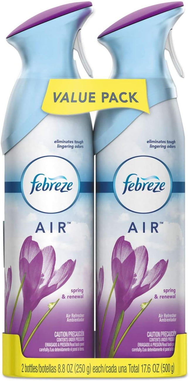 Febreze Odor-Fighting Air Freshener Aerosol Spring & Renewal Scent 8.8oz (2 Pack) - Household Supplies > Home