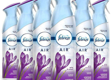 Febreze Odor-Fighting Air Freshener Aerosol Spring & Renewal Scent 8.8oz (6 Pack) - Household Supplies > Home