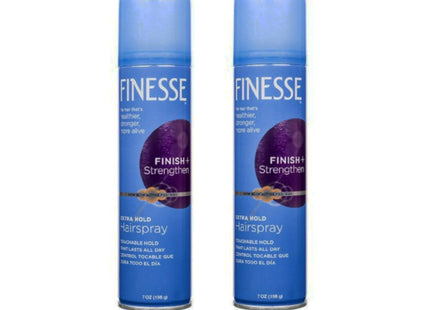 Finesse Finish + Strengthen Extra Hold Hairspray Aerosol Unisex 7oz (2 Pack) - Personal Care > Hair & Styling Products