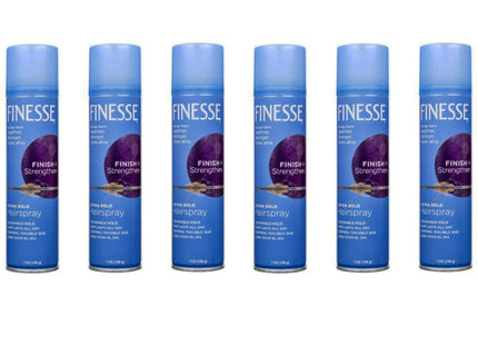 Finesse Finish + Strengthen Extra Hold Hairspray Aerosol Unisex 7oz (6 Pack) - Personal Care > Hair & Styling Products