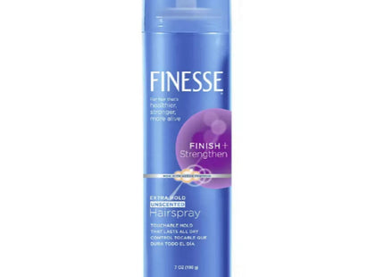 Finesse Finish + Strengthen Extra Hold Hairspray Aerosol Unisex 7oz (12 Pack) - Personal Care > Hair & Styling Products