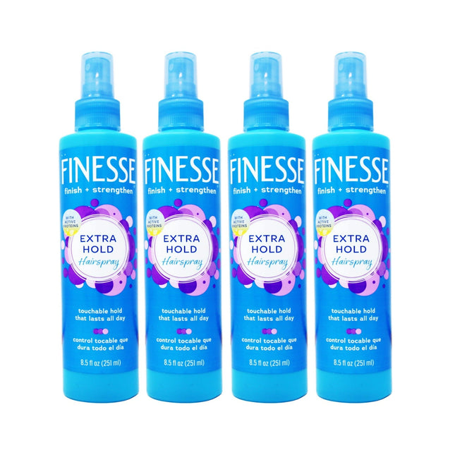 Finesse Finish + Strengthen Extra Hold Non-Aerosol HairSpray 8.5oz (4 Pack) - Personal Care > Hair & Styling Products