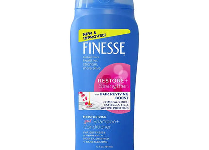 a close up of a bottle of finesse shaming on a white background