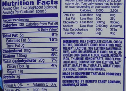 a close up of a nutrition label on a package of food