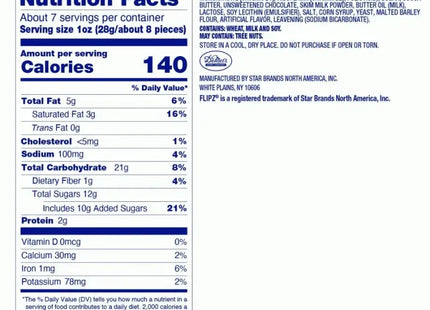 a close up of a nutrition label on a package of food