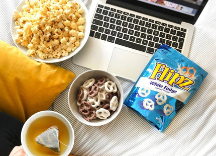 Flipz White Fudge Covered crunchy baked Pretzel sweet and salty 5oz - Food & Beverages > Snacks Pretzels Nibbles