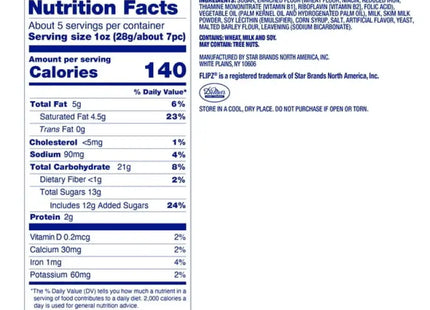 a close up of a nutrition label on a package of food