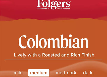 Folgers 100% Colombian Medium Roast Ground Coffee Canister 22.6oz - Food & Beverages > Non-Alcoholic Drinks