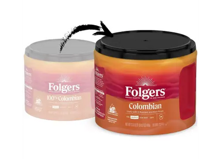 Folgers Colombian Coffee Medium Roast Ground 22.6 Ounce Canister (Pack Of 32)