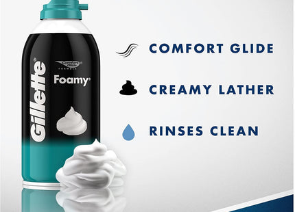 Gillette Foamy Sensitive Shave Foam Aerosol Men Skin 11oz (12 Pack) - Personal Care > Shaving & Grooming Creams Foams