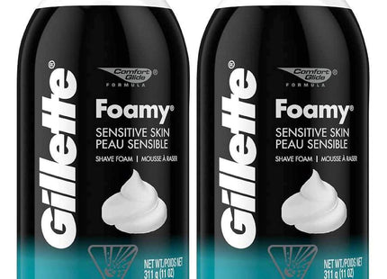 Gillette Foamy Sensitive Shave Foam Aerosol Men Skin 11oz (12 Pack) - Personal Care > Shaving & Grooming Creams Foams