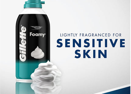 Gillette Foamy Sensitive Shave Foam Aerosol Men Skin 11oz (12 Pack) - Personal Care > Shaving & Grooming Creams Foams