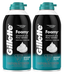 Gillette Foamy Sensitive Shave Foam Aerosol Men Skin 11oz (2 Pack) - Personal Care > Shaving & Grooming Creams Foams