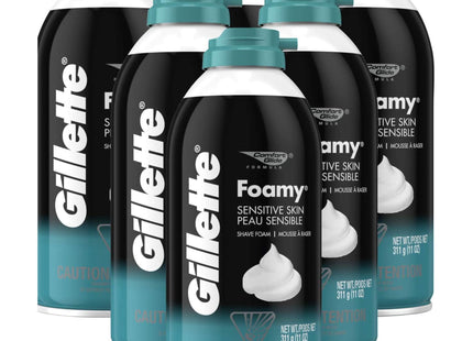 Gillette Foamy Sensitive Shave Foam Aerosol Men Skin 11oz (3 Pack) - Personal Care > Shaving & Grooming Creams Foams