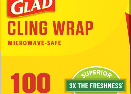 Glad Cling Clear Plastic Food Wrap 33.3 Yard x 12 Inch 100 sq ft Roll - Kitchen & Dining > Storage Film Foil Wraps