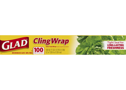 Glad Cling Clear Plastic Food Wrap 33.3 Yard x 12 Inch 100 sq ft Roll - Kitchen & Dining > Storage Film Foil Wraps