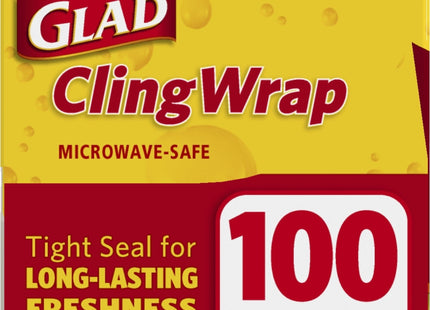 Glad Cling Clear Plastic Food Wrap 33.3 Yard x 12 Inch 100 sq ft Roll (2 Pack) - Kitchen & Dining > Storage Film Foil